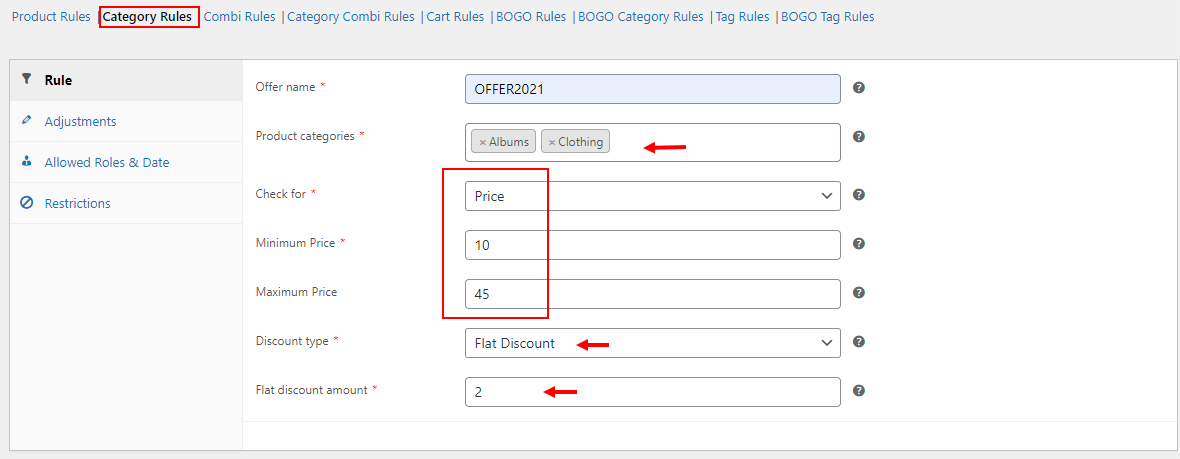 All About Setting Up Discount Rules for WooCommerce | example of a category rule