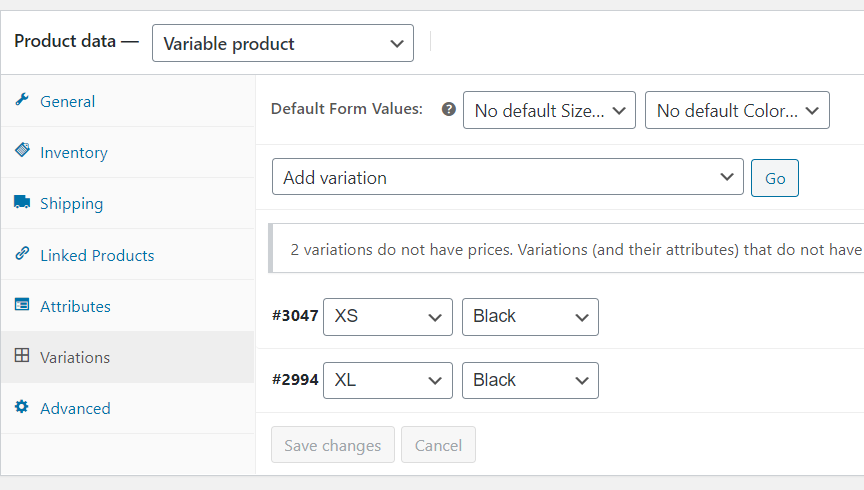 ELEX WooCommerce Advanced Bulk Edit Products, Prices & Attributes | variations - product 2