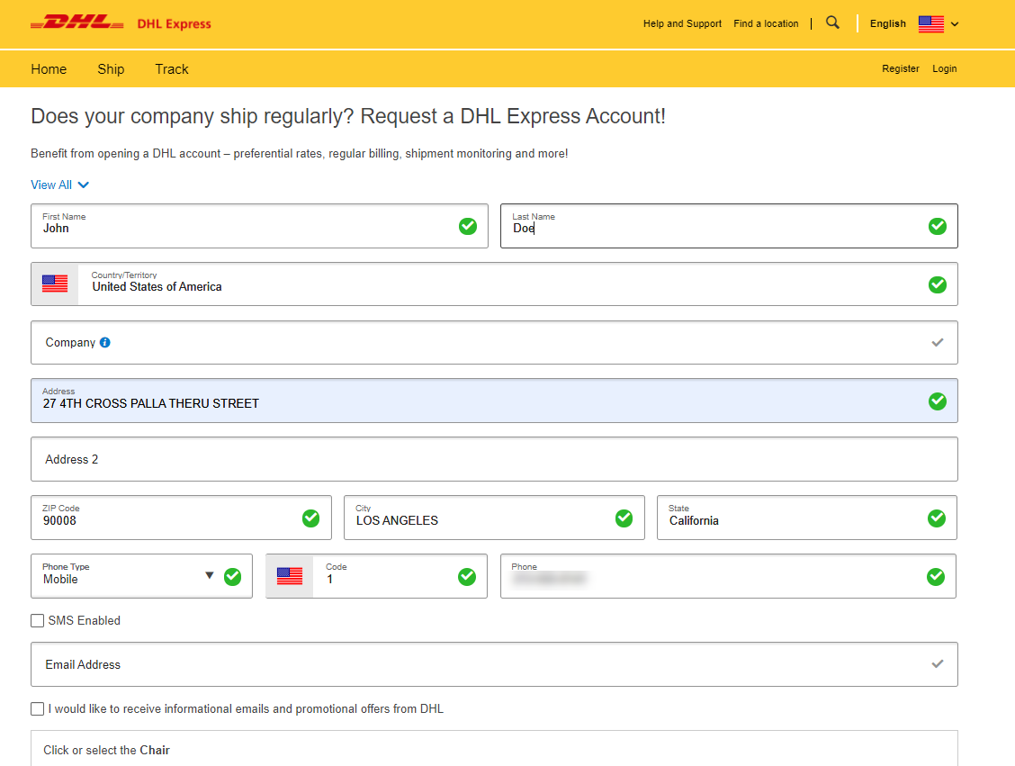 how-to-get-dhl-account-number