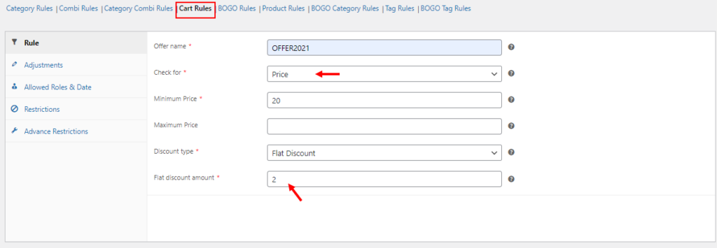 An Ultimate Guide on WooCommerce Dynamic Pricing | cart rule amount based example