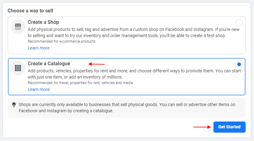 ELEX WooCommerce Catalog Feed for Facebook & Instagram plugin | Choose create catalog