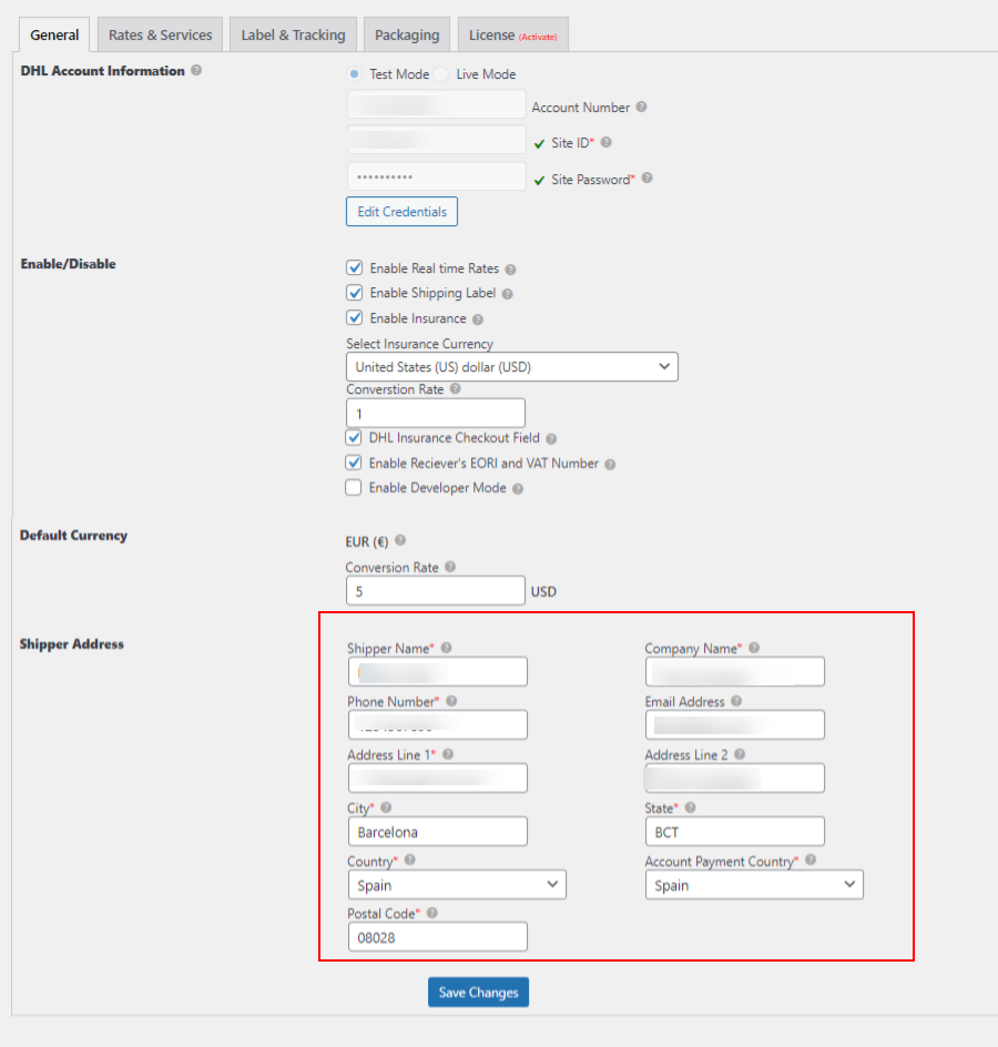 How Does the ELEX WooCommerce DHL Plugin Comply with EU Regulations? | DHL shipper address