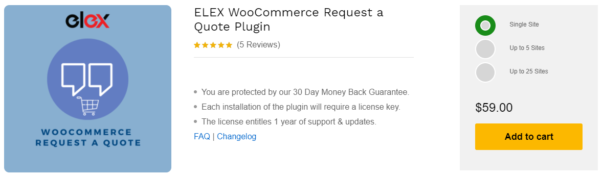 ELEX WooCommerce Request a Quote Plugin