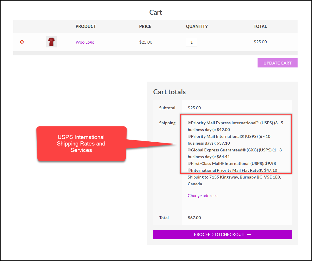 How to estimate shipping cost from the checkout page with a WooCommerce shipping calculator | USPS frontend