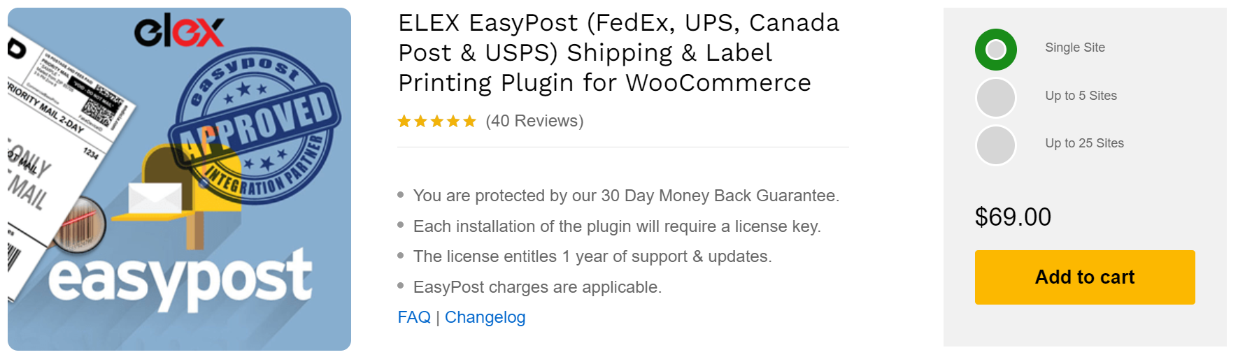 ELEX EasyPost (FedEx, UPS, Canada Post & USPS) Shipping & Label Printing Plugin 