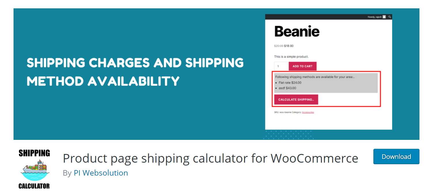 Free WooCommerce Shipping Calculator Plugins | Product page shipping calculator for WooCommerce 