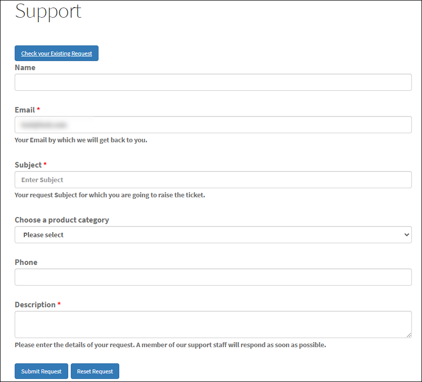 How to Set Up a Ticketing System to Sell Support Services? | support-form-in-front-end