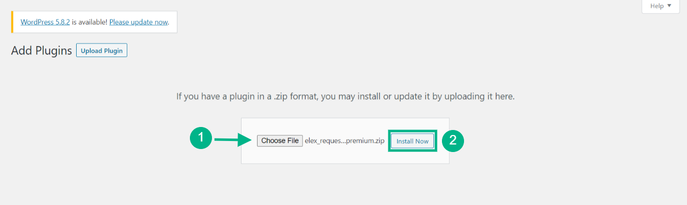 Upload the zip file from your folders and click 'install now'