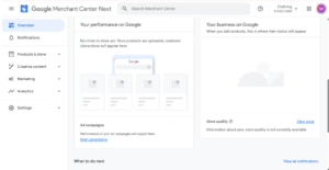 Google Merchant Page
