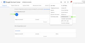 Linked accounts page