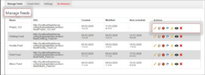 Manage feeds