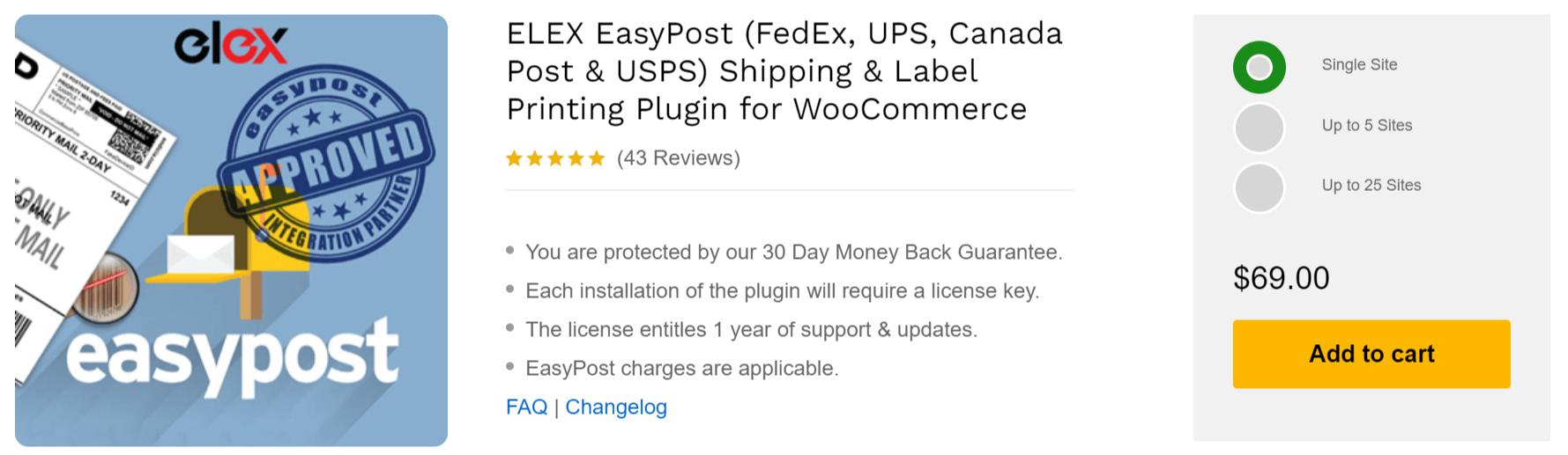 ELEX EasyPost Shipping & Label Printing Plugin