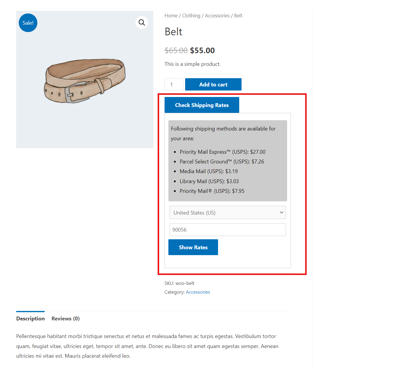You can add a Shipping Calculator on the product page of your WooCommerce website using the ELEX WooCommerce USPS Shipping Plugin with Shipment Tracking & Print Label. 