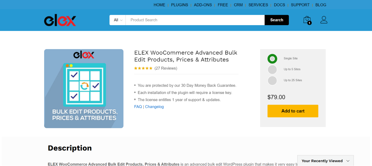 ELEX WooCommerce Advanced Bulk Edit Products, Prices & Attributes plugin
