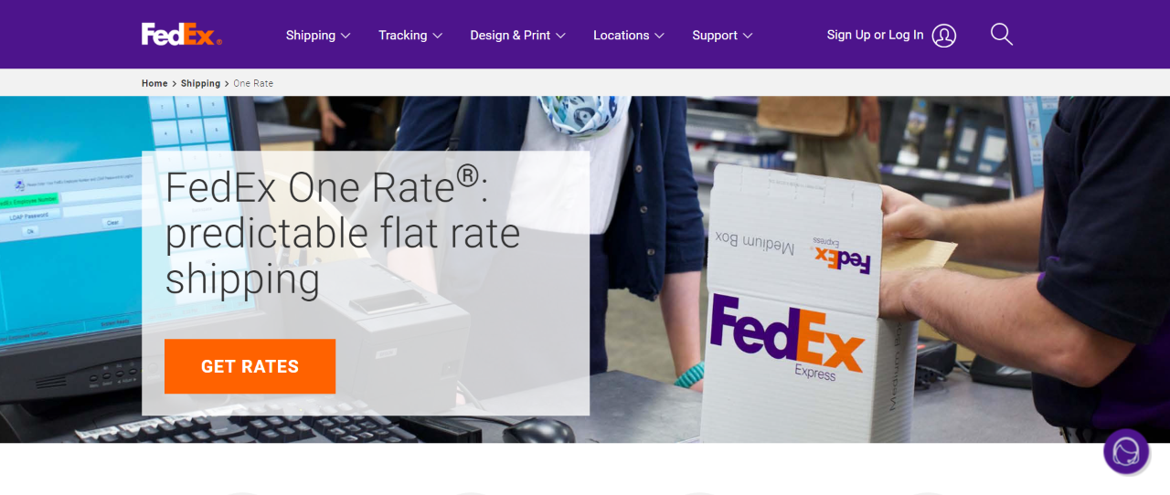 Fedex flat store rate box