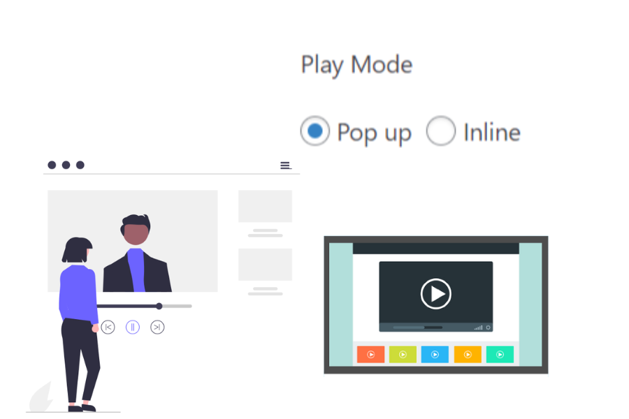 Supports inline and pop-up play modes | Youtube video gallery