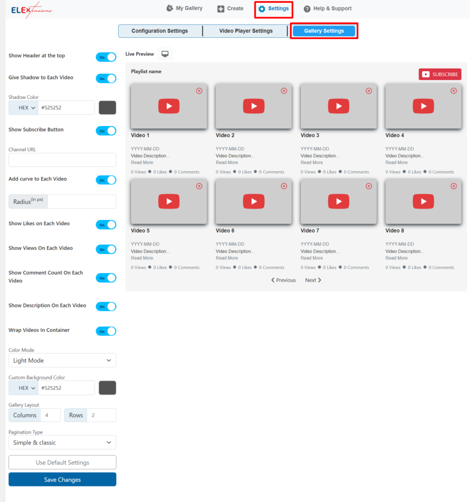 How to Set Up ELEX WordPress Embed YouTube Video Gallery? - ELEXtensions