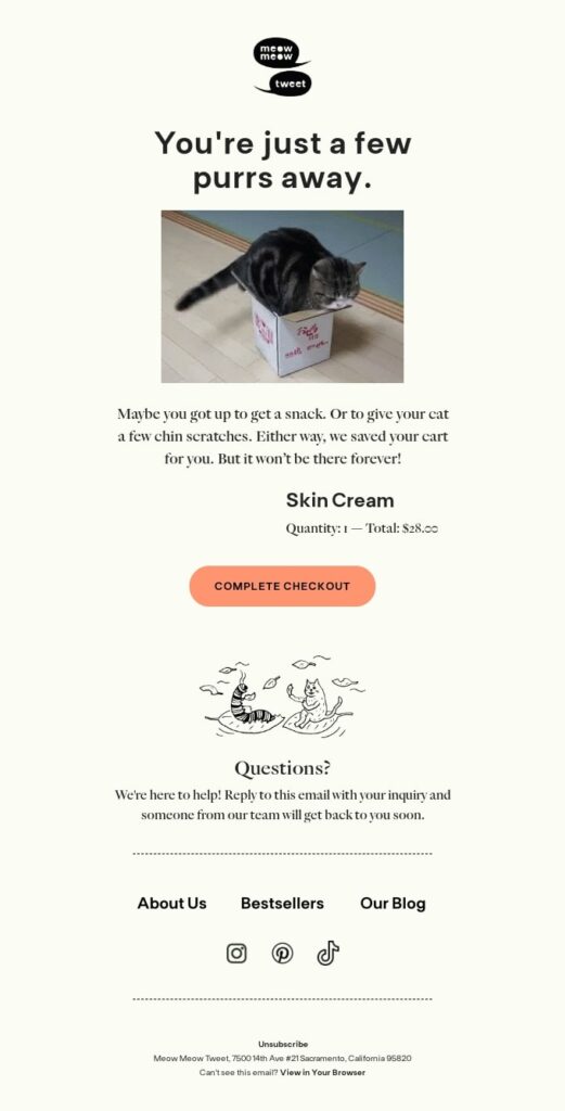 pet goods email template