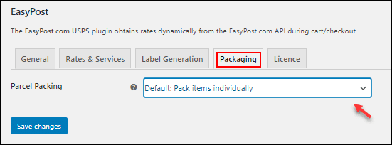 Pack items individually