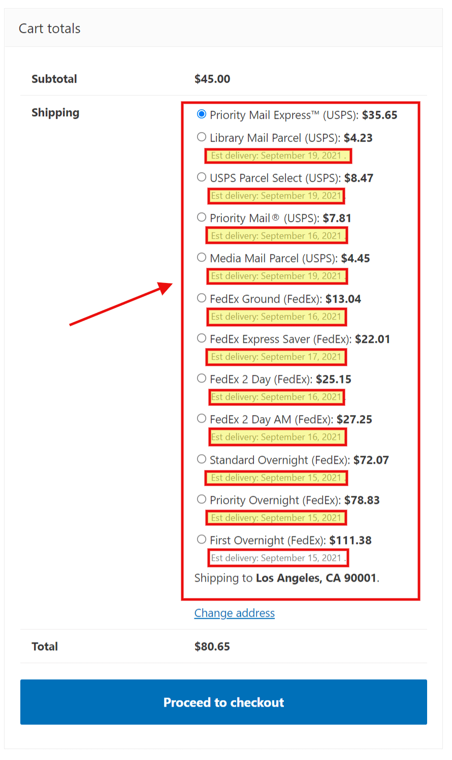 How do I determine the scheduled delivery date for Priority Mail