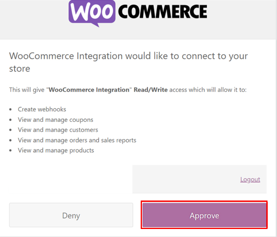 Approve WooCommerce store terms and access requirements