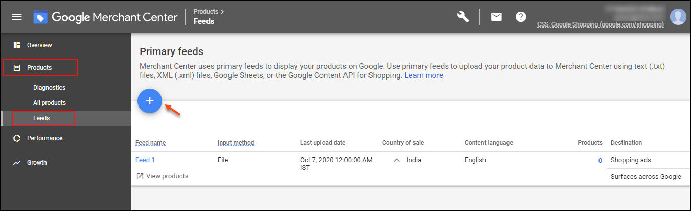 Submitting the Feed to Google Merchant Center