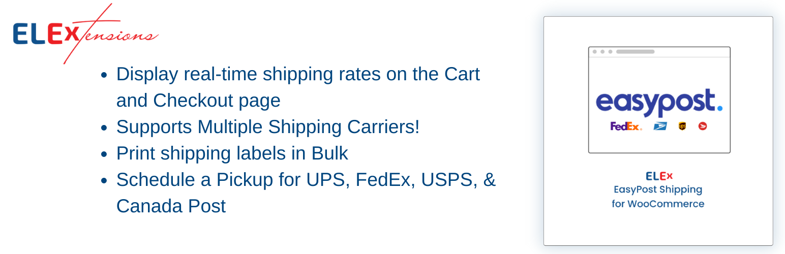 ELEX EasyPost Shipping & Label Printing Plugin for WooCommerce: Empowering E-commerce Shipping | Stamps.com Alternatives