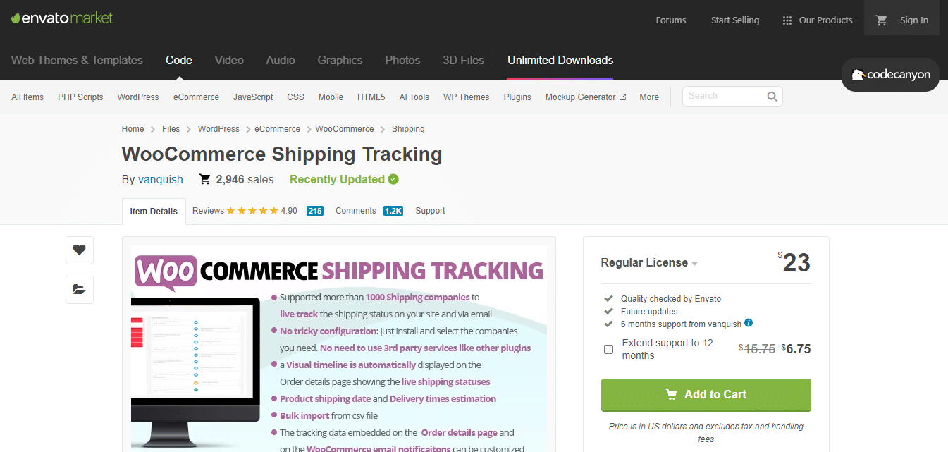 WooCommerce shipping tracking plugin by vanquish