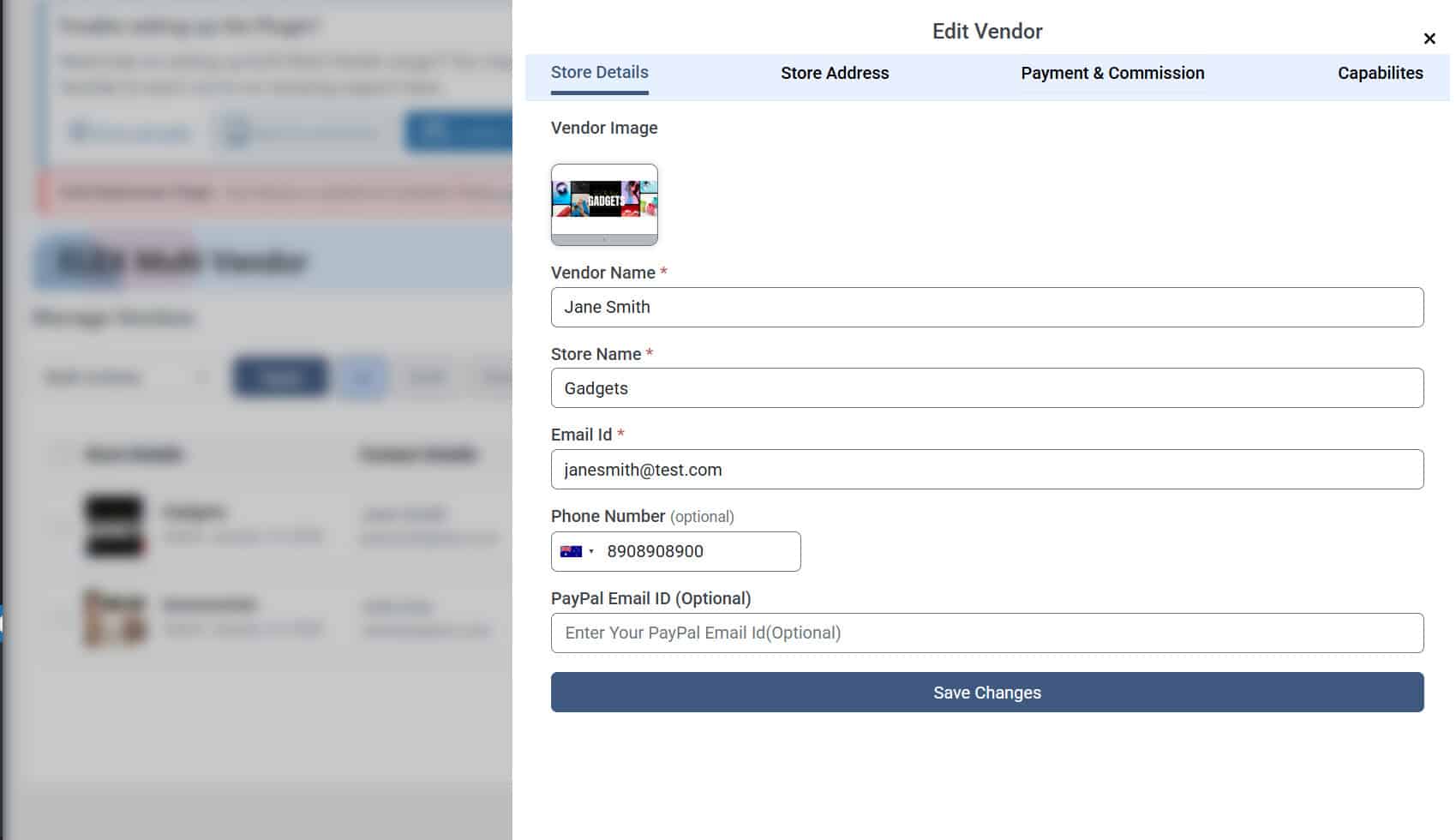 edit vendor